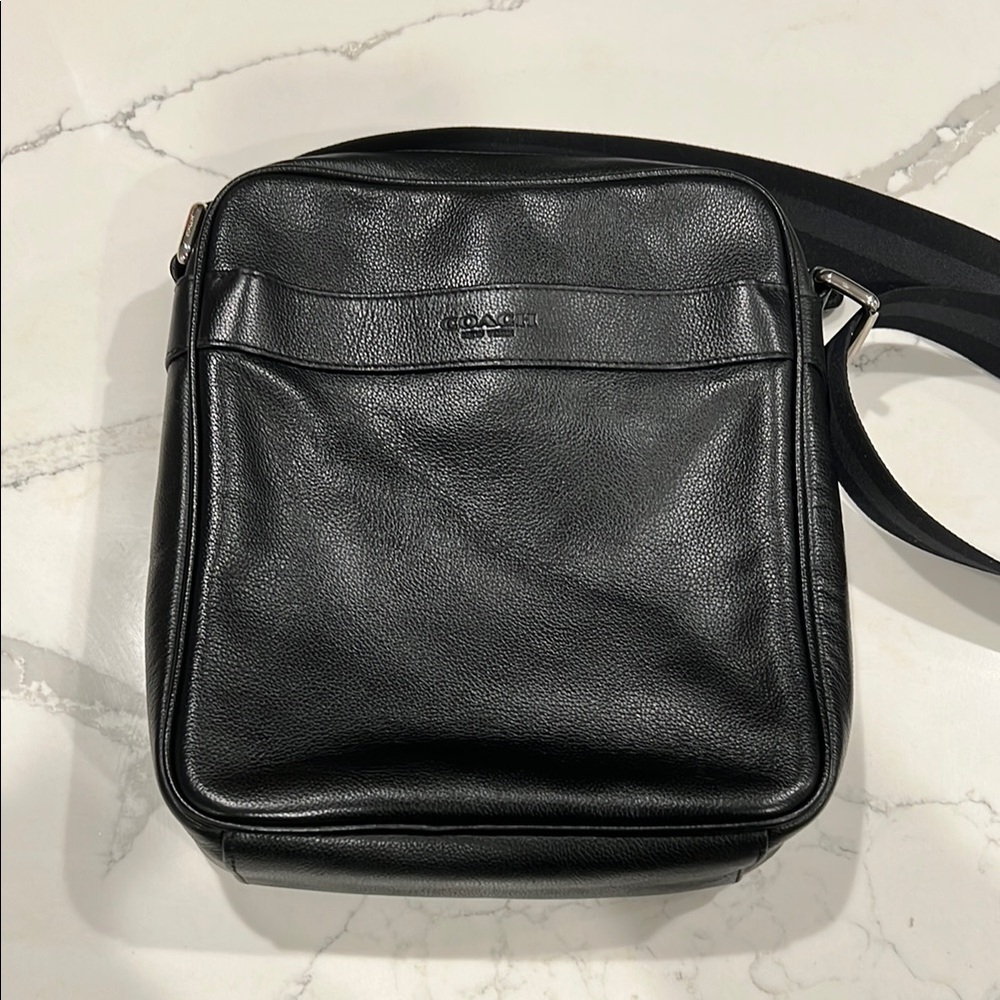 Coach Black Leather Men's Bag